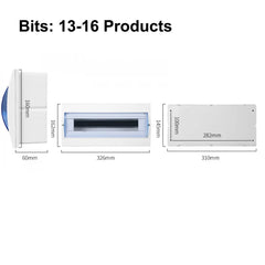 Caja de distribución interior 2 a 16 circuitos con tapa transparente