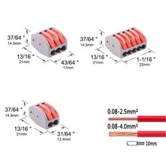 Conectores rápidos universales 2, 3 y 5 pines 230V pack 10/60 uds