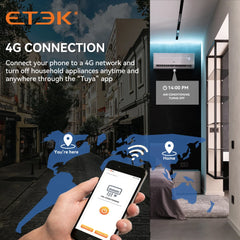 Magnetotérmico inteligente ETEK EKR3 16–63A 230V con control vía app Tuya/Smart Life