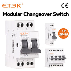 Interruptor de transferencia manual (MTS) ETEK EKCS101 montaje en carril DIN