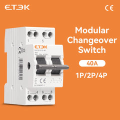 Interruptor de transferencia manual (MTS) ETEK EKCS101 montaje en carril DIN