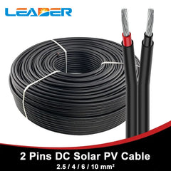 Cable solar fotovoltaico 1500V XLPE 4mm² y 6mm² rojo + negro
