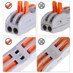 Conectores rápidos universales 2, 3 y 5 pines 230V pack 10/60 uds