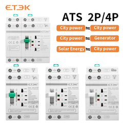 Interruptor de transferencia automático(ATS) ETEK EK4Q montaje en carril DIN, <50ms