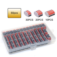 Conectores rápidos universales 2, 3 y 5 pines 230V pack 10/60 uds