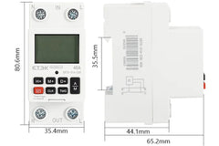 Temporizador digital programable 230V con batería de respaldo, montaje en carril DIN