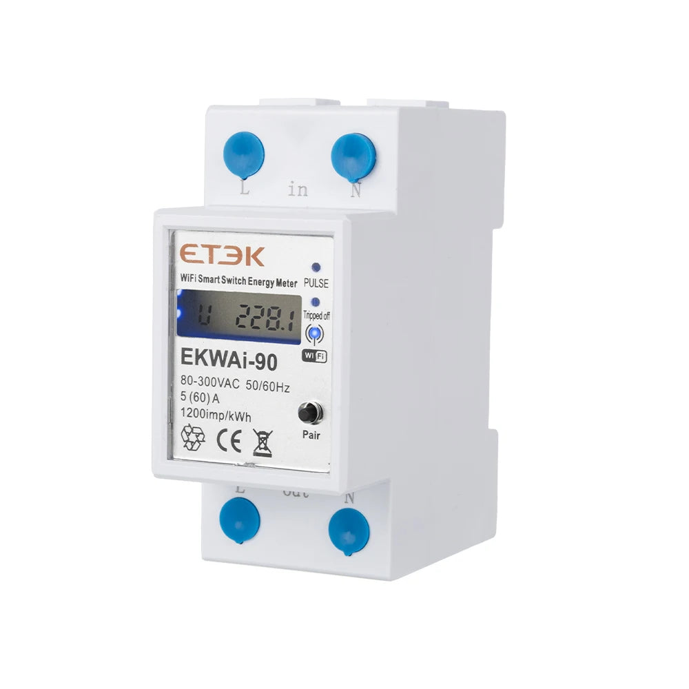 Medidor de kWh inteligente 230V 63A control por app TUYA