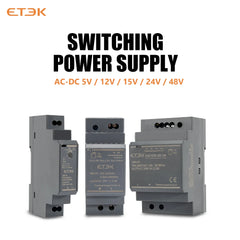 Fuente de alimentación ETEK EKHDR 24V 60W, montaje en carril DIN con protección contra cortocircuitos