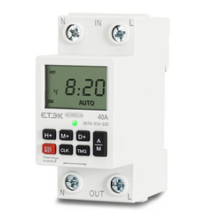 Temporizador digital programable 230V con batería de respaldo, montaje en carril DIN
