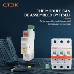Interruptor magnetotérmico inteligente ETEK EKR3 16 hasta 63A con control remoto vía app Tuya