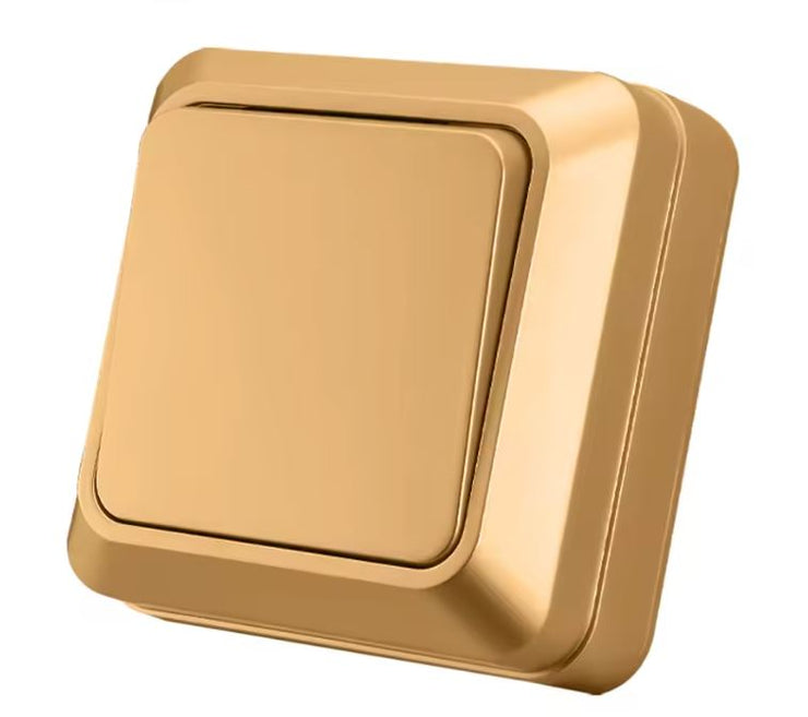 Interruptor pared dorado simple o doble de superficie