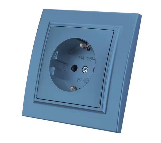 Enchufe pared azul esmeralda simple para empotrar