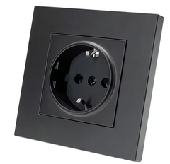 Enchufe de Pared Simple de 16A Negro