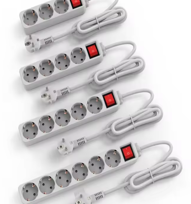 Regleta de Enchufes con Protector de Sobretensión