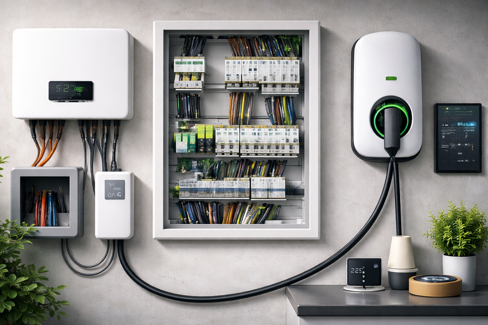 Qué protecciones necesita una vivienda con fotovoltaica, cargador VE y domótica