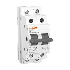 Interruptor de transferencia manual (MTS) ETEK montaje en carril DIN