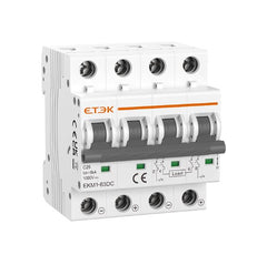 Interruptor magnetotérmico en DC ETEK EKM1-63DC 2P/4P 6kA 500/1000V, montaje en carril DIN