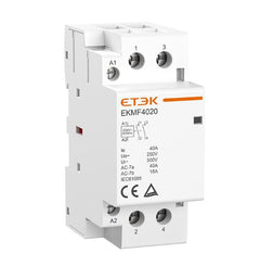 Contactor modular ETEK EKMF 3P+N 25–63A 400V AC, montaje en carril DIN