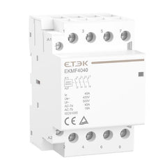 Contactor modular ETEK EKMF 3P+N 25–63A 400V AC, montaje en carril DIN