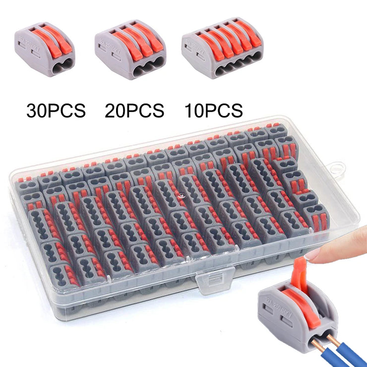 Conectores rápidos universales 2, 3 y 5 pines 230V pack 10/60 uds