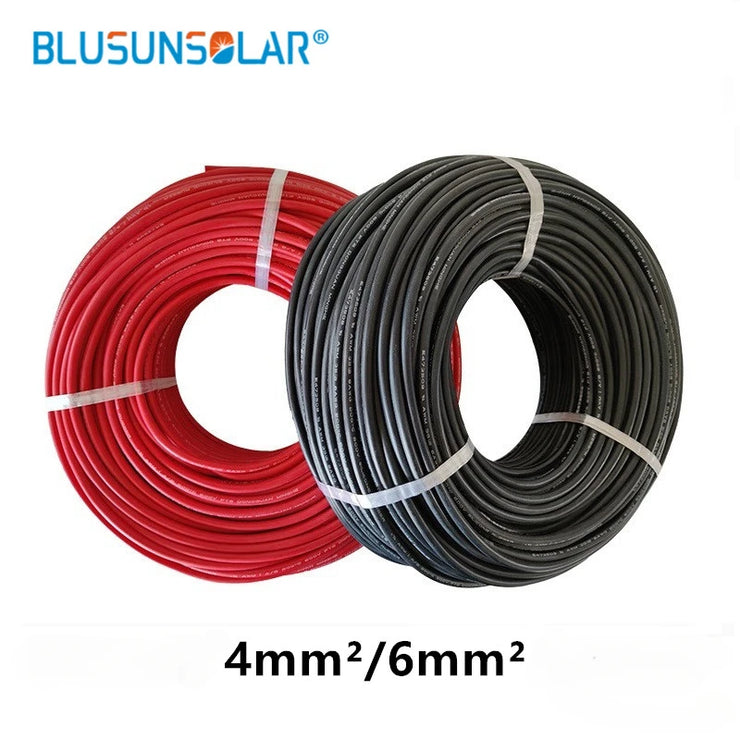 Cable solar fotovoltaico 1500V XLPE 4mm² y 6mm² rojo + negro