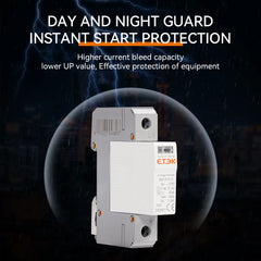 Protección contra sobretensiones ETEK EKU5 tipo T1+T2 por fusible 40kA 275V