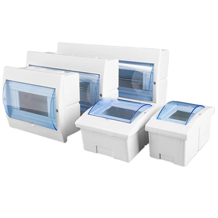 Caja de distribución interior 2 a 16 circuitos con tapa transparente