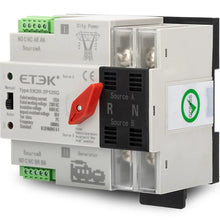 Interruptor de transferencia automático y/o manual (ATS) ETEK EK2R montaje en carril DIN