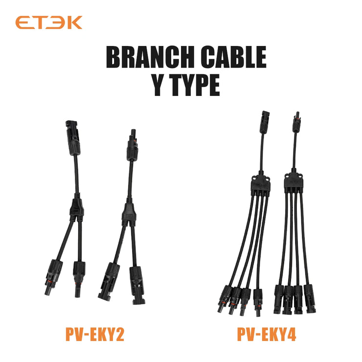 Conector solar MC4 Tipo Y ETEK EK-Y 2Y/4Y 30A IP68