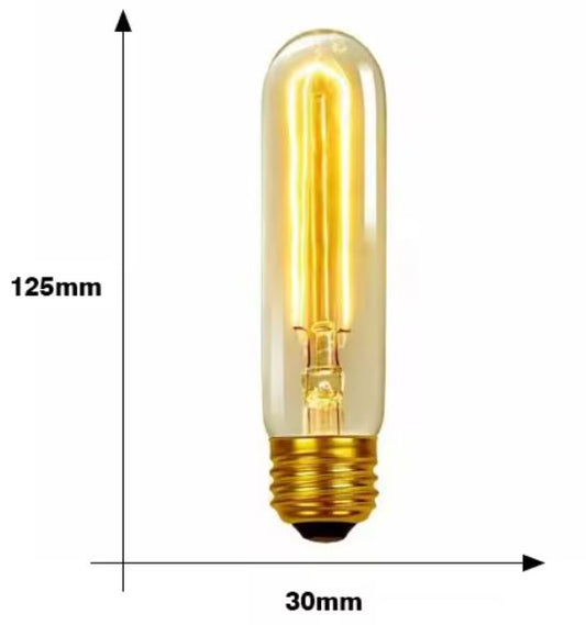 Bombilla incandescente vintage de filamento tipo tubo E27