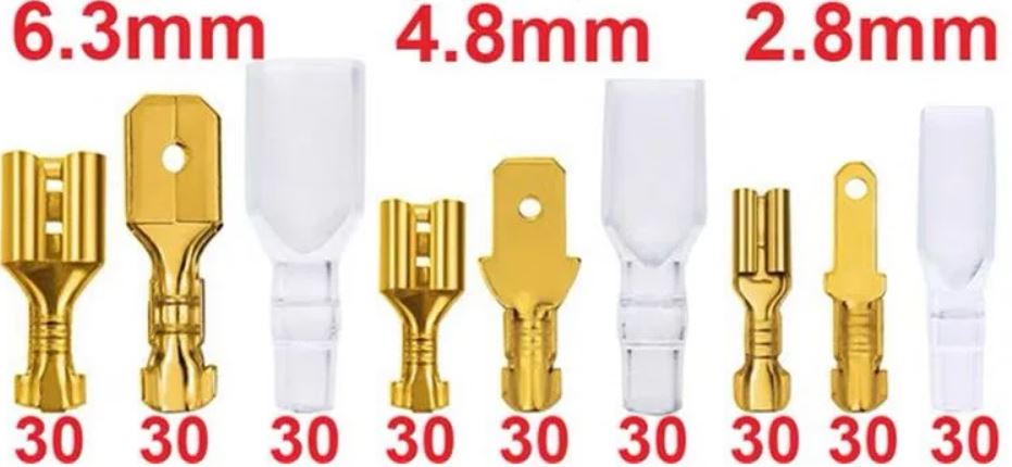 Kit Surtido de Terminales Faston de Cobre Aislados (270 Uds.) - Conexiones Eléctricas Macho/Hembra