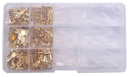 Kit Surtido de Terminales Faston de Cobre Aislados (270 Uds.) - Conexiones Eléctricas Macho/Hembra