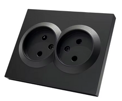 Enchufe de Pared Doble de 16A Negro