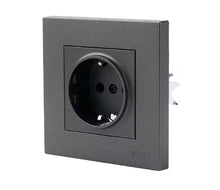 Enchufe de Pared gris simple o doble para empotrar