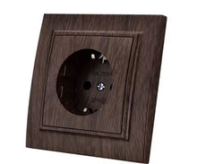 Enchufe de pared simple o doble madera para empotrar