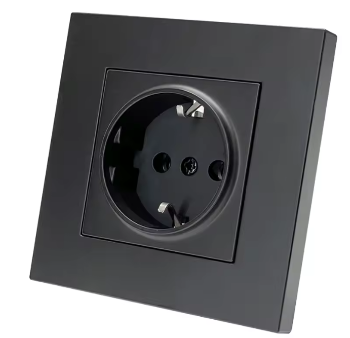 Enchufe de Pared Simple de 16A Negro